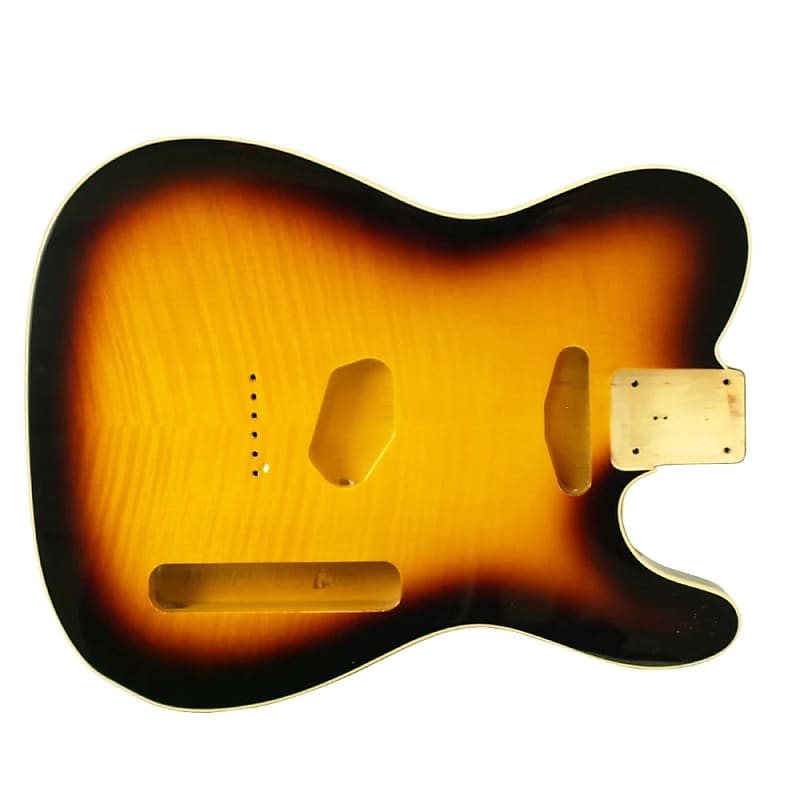 WD Premium Finished Replacement Body For Fender Telecaster Flame Tobacco Sunburst Alder/Bound Flame Maple Top image 1