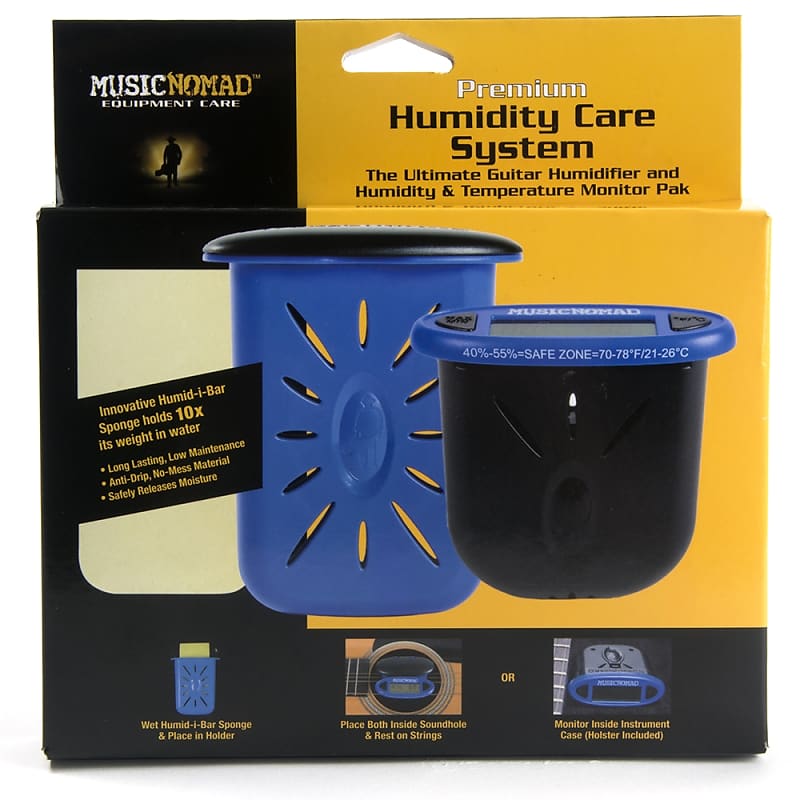Music Nomad MN306 Premium Humidity Care System - Humitar & HumiReader