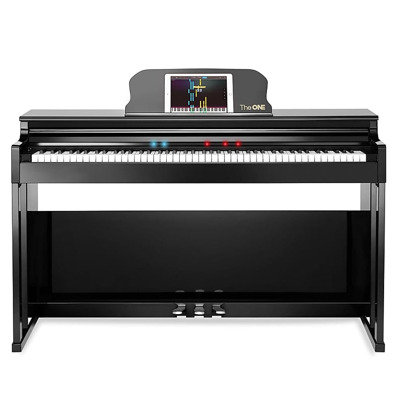 Digital Piano With Lighted-Up Teaching Keys, 88 Hammer Action Keys Piano Keyboard For Beginner/Professional, Full Size Weighted Keyboard With Piano Stand/3-Pedal Unit/App, Black image 1