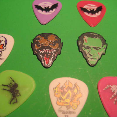 Halloween Horror 17 Guitar Picks Frankenstein, Wolfman, Aliens, Bats, Spiders, Skulls image 11