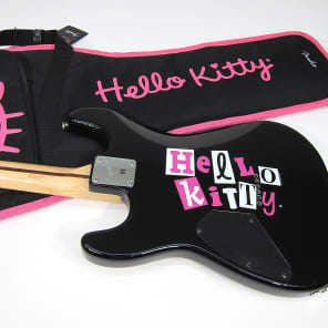 Beautiful Fender Hello Kitty Licensed Stratocaster Guitar with Black & Pink Hello Kitty Gig Bag! image 14