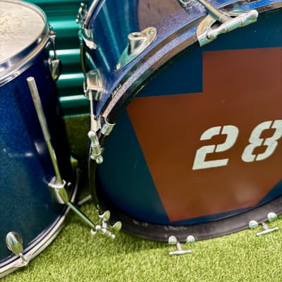 ⚡️Vintage Whitehall 4-Piece Drum Set 20" /12" / 13"/16" Made In Japan -Blue Sparkle⚡️ image 3