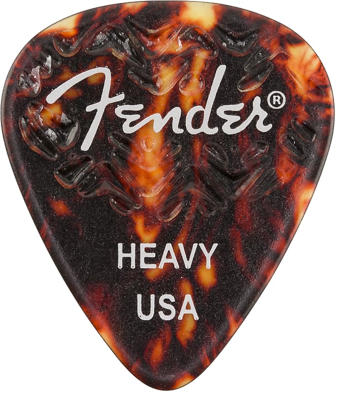 Fender 351 Shape Wavelength Celluloid Picks 6-Pack - Heavy - Tortise Shell image 1
