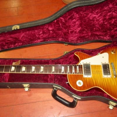 2008 Gibson  Custom Shop Les Paul R8 Re-Issue Chambered (1958 reissue) Sunburst image 9
