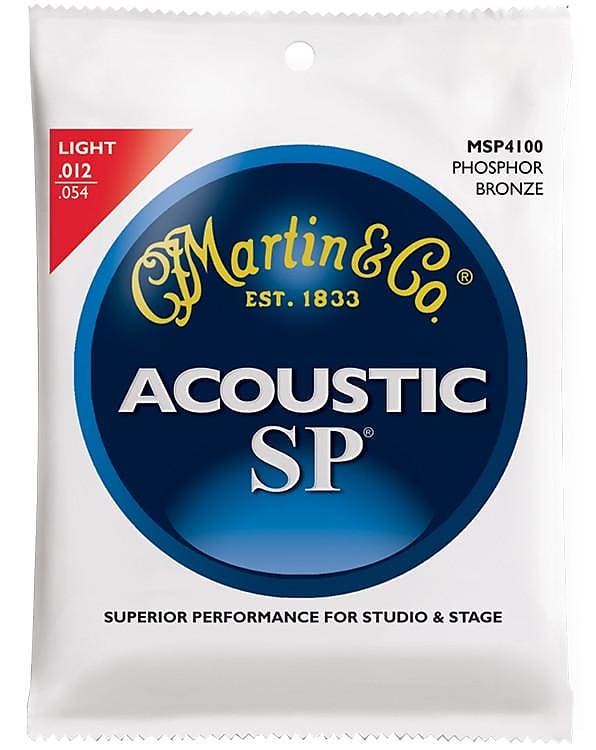 Martin SP Phosphor Bronze Acoustic Guitar Strings, Light (12 - 54) - Set of 4 image 1