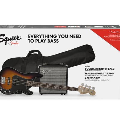 Squier Affinity Series Precision Bass PJ Pack Brown Sunburst image 6