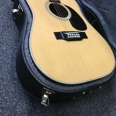 Fender F55-12 string dreadnought acoustic guitar made in Japan 1978 good condition with great TKL hard case image 3