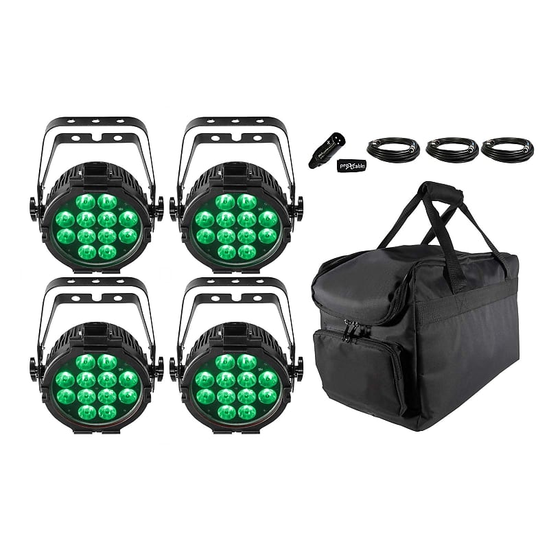 (4) Chauvet DJ SlimPAR Pro Q USB RGBA Wash Lights With Carry | Reverb