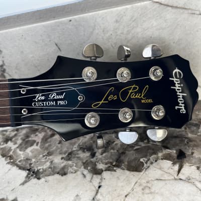 Epiphone Les Paul Custom Pro Electric Guitar Black Ebony w Hard Shell Case image 4