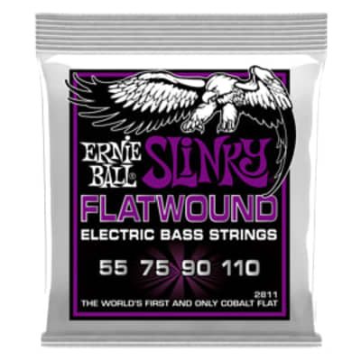 Ernie Ball 2811 Power Slinky Flatwound Electric Bass Strings - 55-110 Gauge image 1