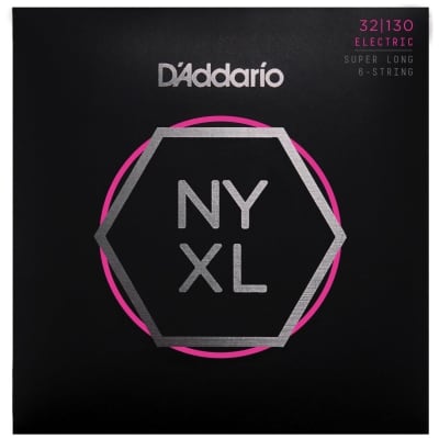 D'Addario NYXL32130SL Nickel Wound Super Long Scale Regular Light 6-String Bass Guitar Strings, 32-130