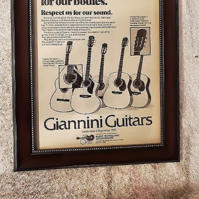 1979 Giannini Guitars Promotional Ad Framed Craviola Acoustic Original for sale