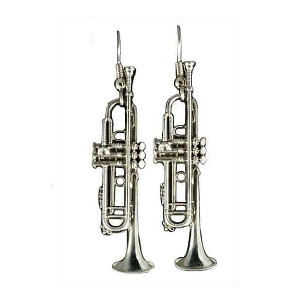 Trumpet Earrings, Silver, Harmony Jewelry image 1