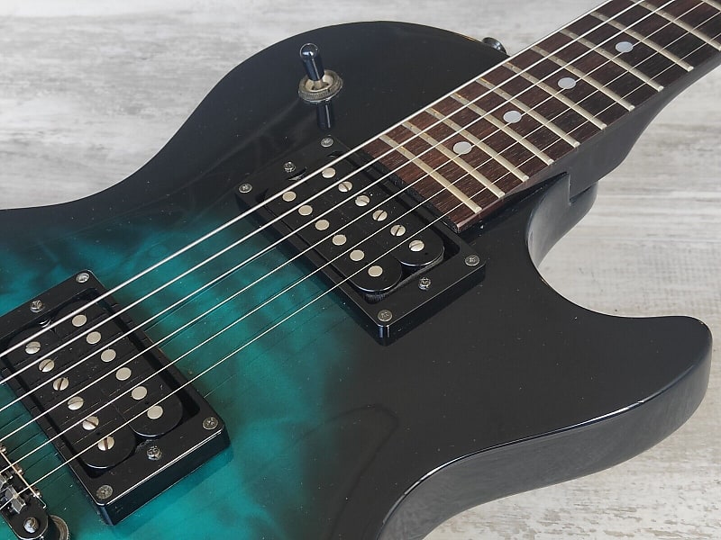 1999 Burny LG-550 Les Paul (Quilt Blue Black Burst) | Reverb