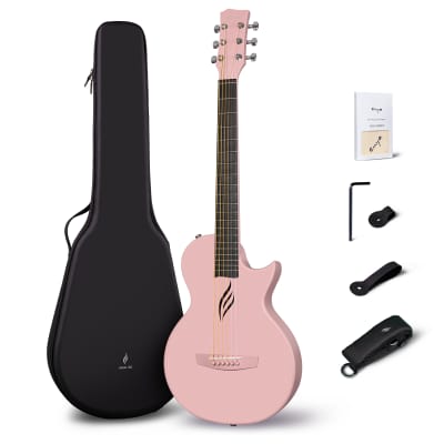 Enya Nova Go Carbon Fiber Acoustic Guitar Pink (1/2 Size) image 8