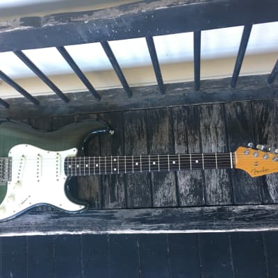 Fender Foto Flame Stratocaster  Dark Green Burst for sale