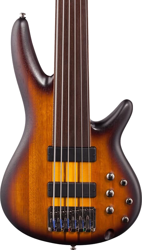 Ibanez SRF706 SR Bass Workshop 6-String Fretless Bass Guitar, Brown Burst Flat image 1