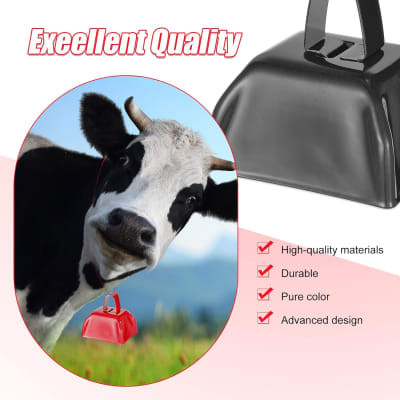 6 Pcs Metal Cowbells With Handle, Loud Cow Bells Noise Makers For