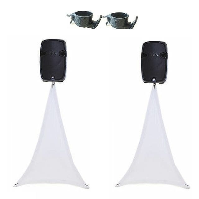 2 ScrimKing White 1Sided Coverage Speaker Stand DJ Scrim Reverb