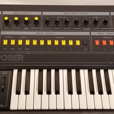 Crumar Composer Analog Paraphonic Synthesizer 1980's Black / Multi image 2