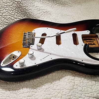 Top quality USA made Alder gloss Nitro body in "3 tone sunburst". Made for a Strat neck.#3TNS-1. only 3lb ,11 ounces. Free pick guard while supplies last. image 8