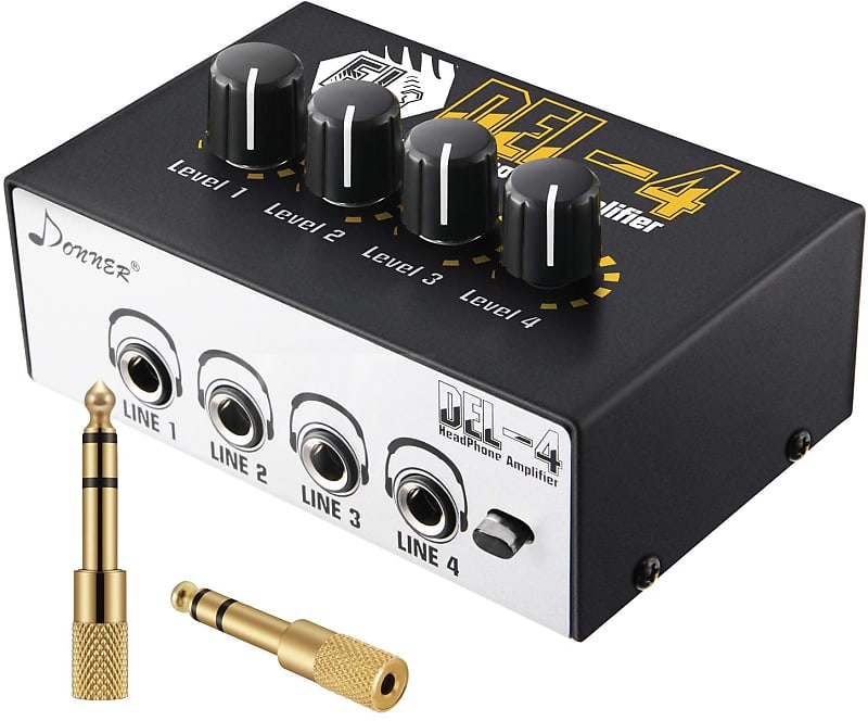 Donner Headphone Amplifier 4 Channels Metal Stereo Audio Reverb