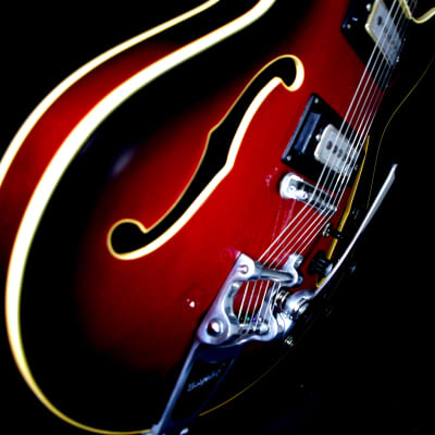 HARPTONE 420 1969 2-Tone Cherryburst.  This is a Standel guitar rebranded.  Built by SAM KOONTZ. image 5