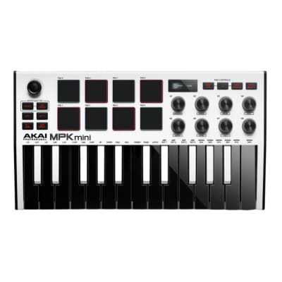 Akai Professional MPK mini MK3 25-key MIDI Keyboard Controller with MPC Performance Pad and OLED Display (Special Edition White)