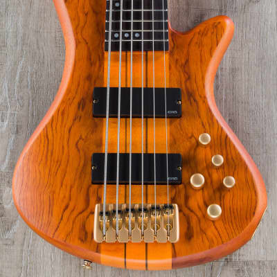 Schecter Guitar Research Stiletto Studio 6-String Electric Bass Guitar - Honey Satin image 1