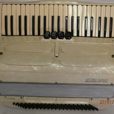 Settimio Soprani Coletta piano accordion 120 bass mod 703/78-- 1965-1975 Cream marble image 18
