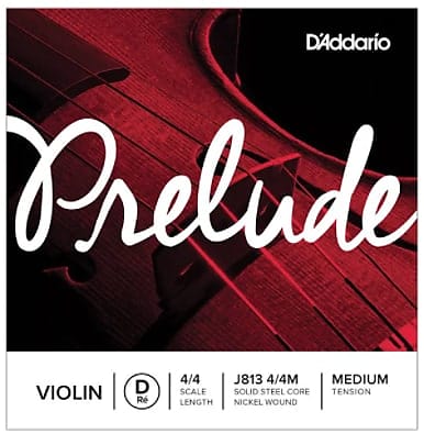 D'Addario J81344-M Prelude 4/4 Violin D String - Medium Tension image 1