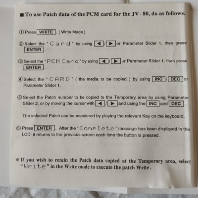 Roland SO-PCM1-01 Piano selection card for Roland JV and JD synths - black image 8