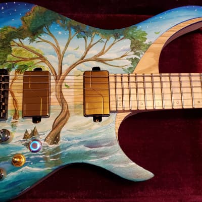 NK Headless Electric Guitar 2019 Custom Hand Painted image 4