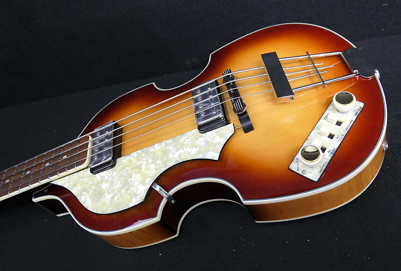 Hofner HCT-500/1L-SB Left Handed Custom Conversion Contemporary Beatle Bass Tea Cups, LaBella Flats & Cream Switches. image 1