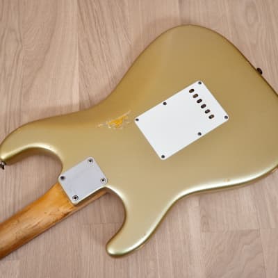 1963 Fender Stratocaster Vintage Pre-CBS Electric Guitar Shoreline Gold w/ Blonde Case, Hangtag image 14