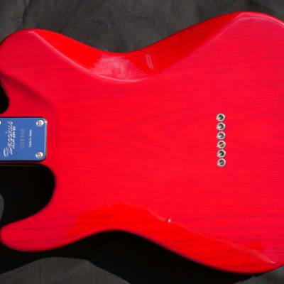 Bacchus Craft Tactics Trans Red Hand Made Telecaster Tele Type MIJ w/ P90 image 2