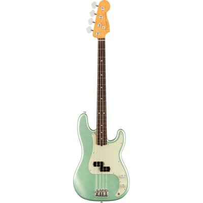 Fender American Pro II Precision Bass Guitar, Rosewood Fingerboard - Mystic Surf Green for sale