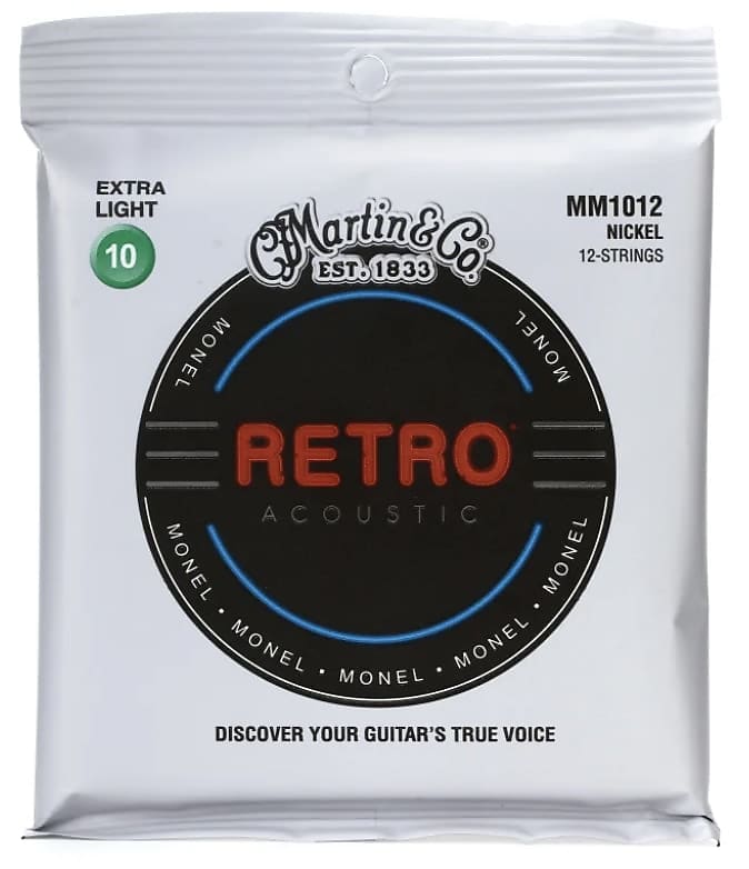 Martin MM1012 Retro Acoustic Guitar Strings - .010-.047 Extra Light 12-string