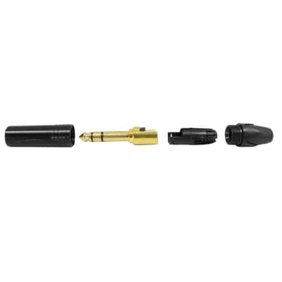 Seismic Audio - 1/4" Male Stereo Cable Connector - 3 Pole - Black and Gold image 3