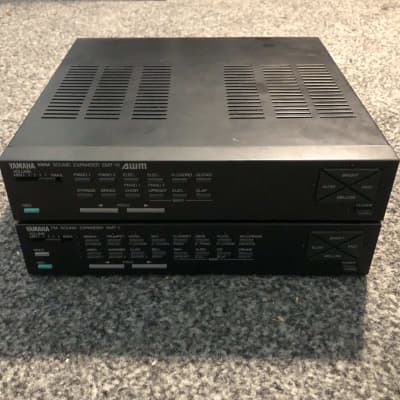 rare Yamaha half-rack series EMT-1 FM Expander Synth, EMT-10 AWM Sound Expander, year 1988