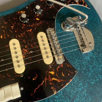 1960's Norma Blue Sparkle 3 Pickup Electric Guitar image 8
