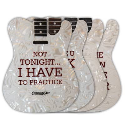 ChromaCast Tele Guitar Body Style Drink Coasters, Pack of 4 image 1