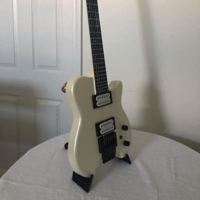 Kiesel HH2 Allan Holdsworth Semi-Hollow Headless 6-string Guitar circa 2016 Pearlescent White image 4