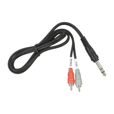 Hosa TRS-201 Stereo 1/4" Male TRS to Dual RCA Insert Cable  3.3 ft. image 1