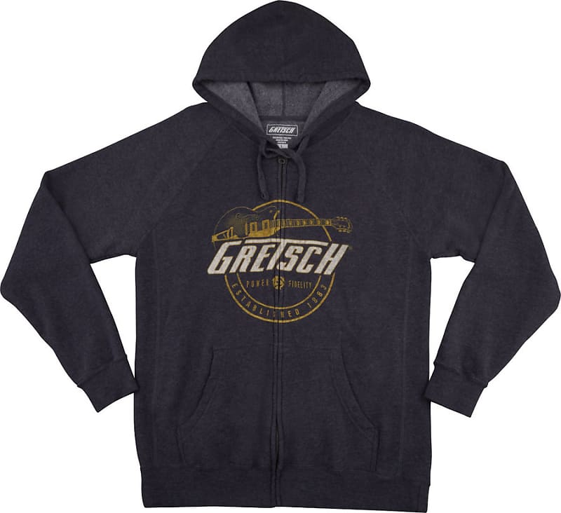 Gretsch Guitars Power & Fidelity ZipUp Hoodie Sweatshirt, Reverb