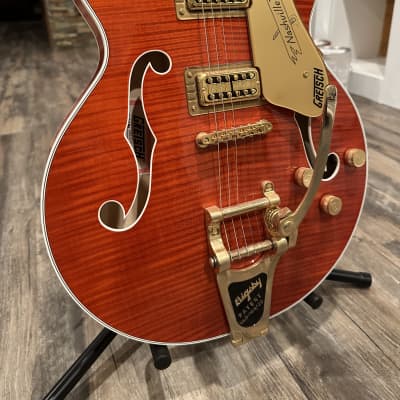 Gretsch G6620TFM Players Edition Nashville Center Block with Flame Maple Top 2017 - Present - Orange Stain image 9