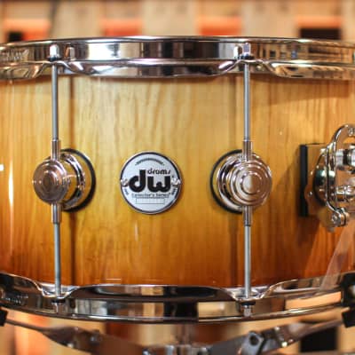 DW 7x13 Collector's Maple VLT Burnt Toast Fade over Curly Maple