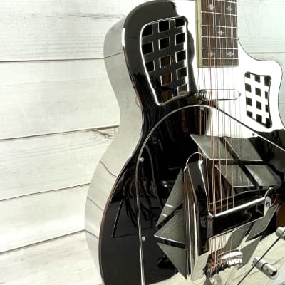 Royall Trifecta TC-14 Bright Mirror Nickel Finish Cutaway 12 String Tricone Resonator Guitar With Pickup image 3