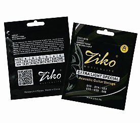 Ziko .010s Acoustic Guitar Strings Extra Light Reverb Brazil