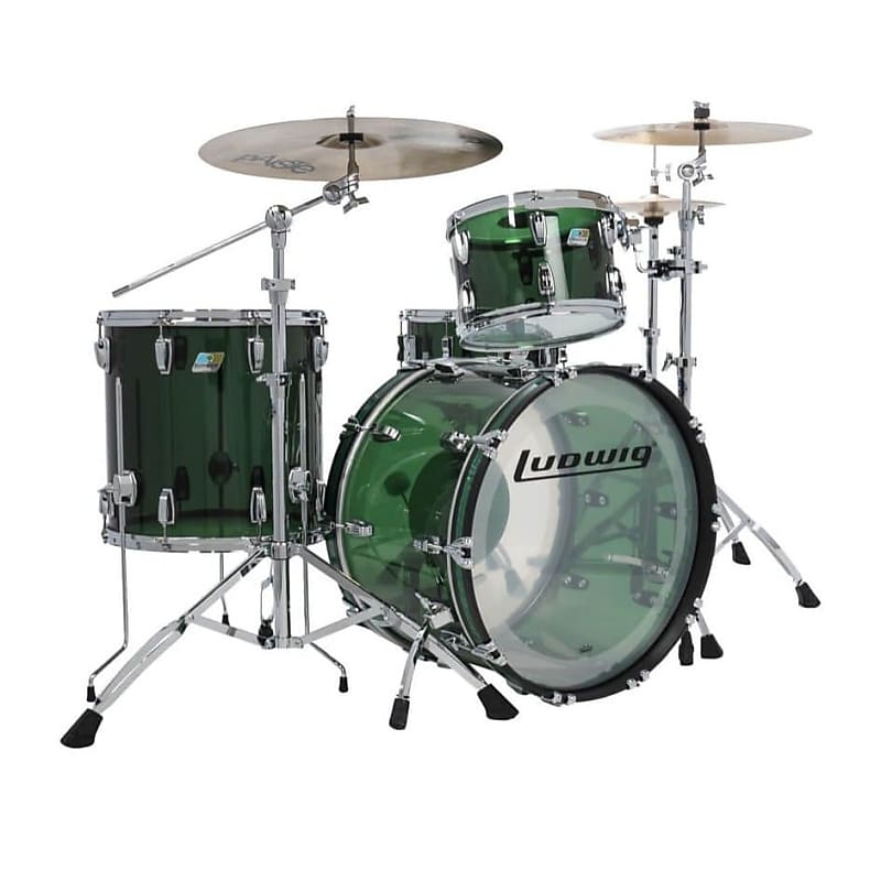 Ludwig Vistalite Pro Beat 3pc Drum Set w/Large Lugs Green image 1